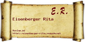 Eisenberger Rita névjegykártya